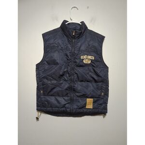 Ecko Unltd Mens Navy Blue Down Filled Puffer Vest Small Embroidered Logo Y2K